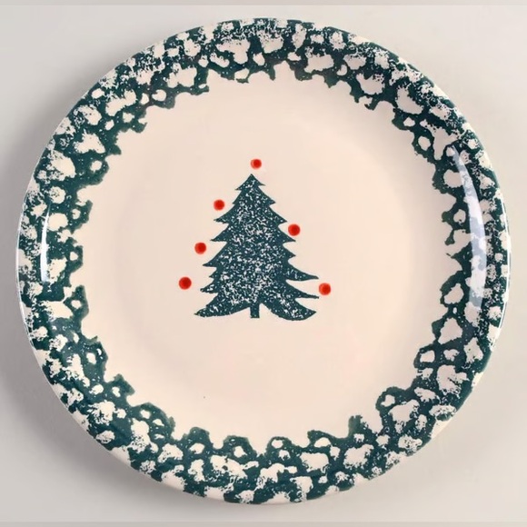 Festive Tree Design Plate-Folk Craft By Tienshan Winter Wonderland Holiday .4 - Picture 9 of 14